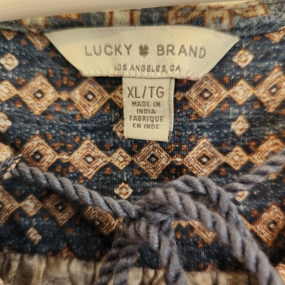 Lucky Brand Women's XL Sleeveless Blouse Bohemian Floral - Picture 4 of 6